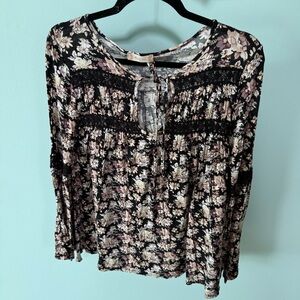 Womens Altard State Long Sleeve Belle Sleeve Floral Shirt Top Size Small